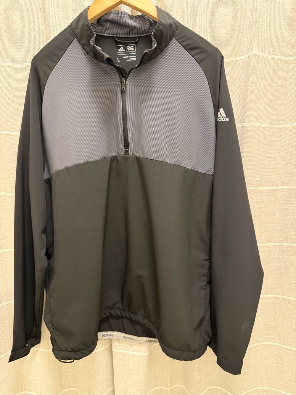 adidas Men’s Black & Gray Half-Zip Performance Jacket